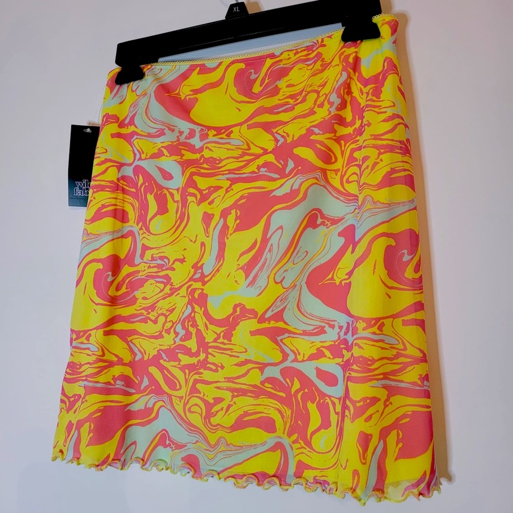 Wild Fable Bright Marble Print Miniskirt